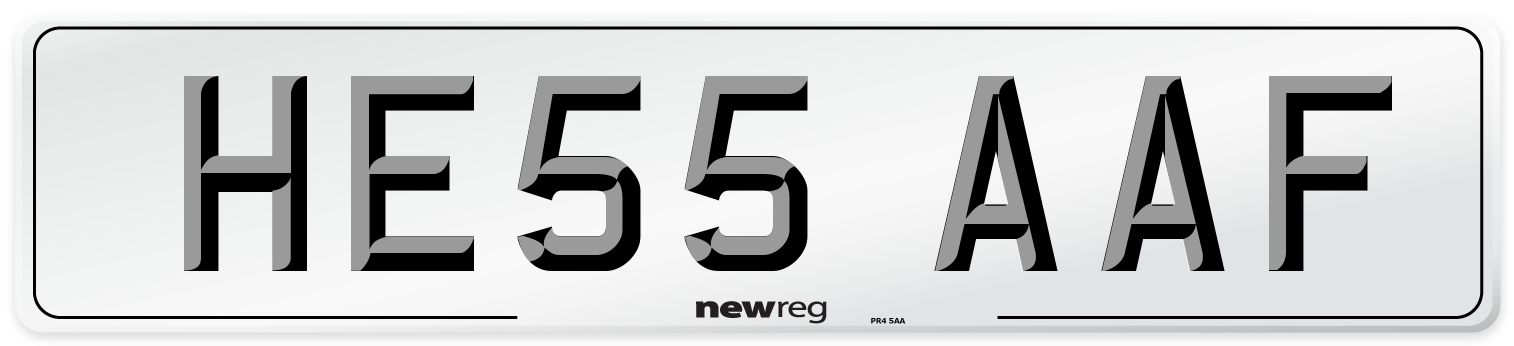 HE55 AAF Number Plate from New Reg